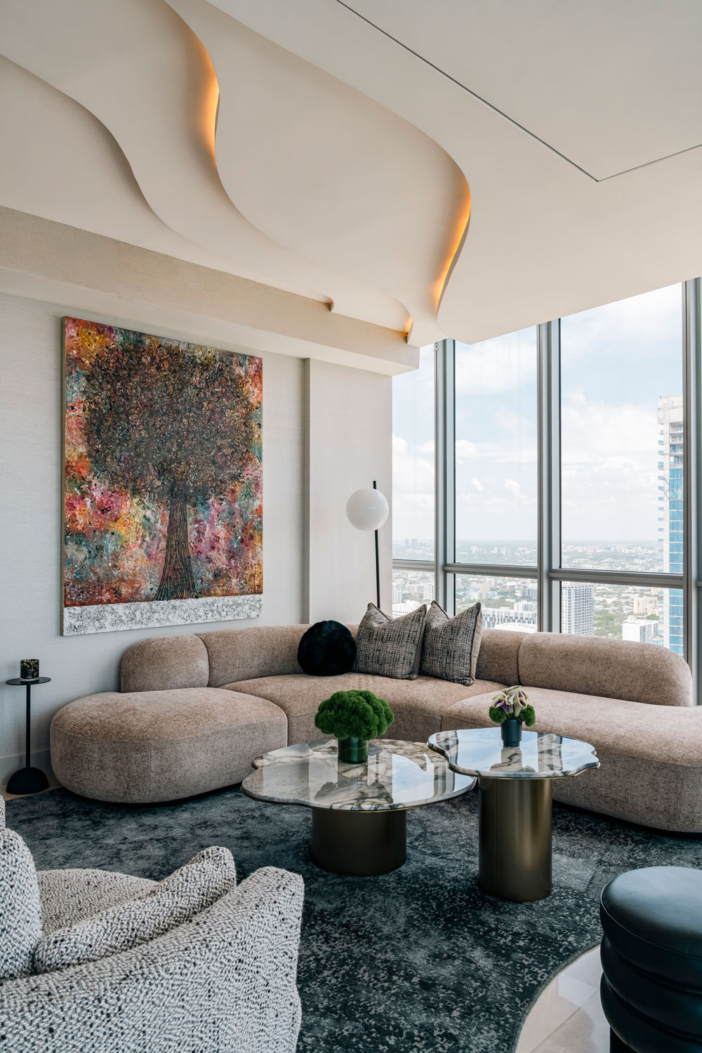 Miami Florida Project | Living Room | Luxury Residential Interior | Fava Design Group